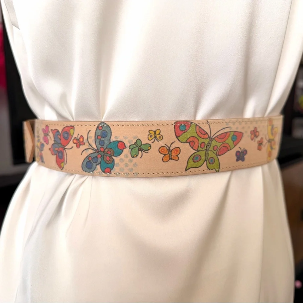Vintage Multicolor Butterfly Belt